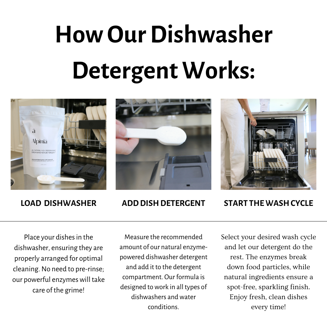 Powerful Natural Dishwasher Detergent with Bioenzymes