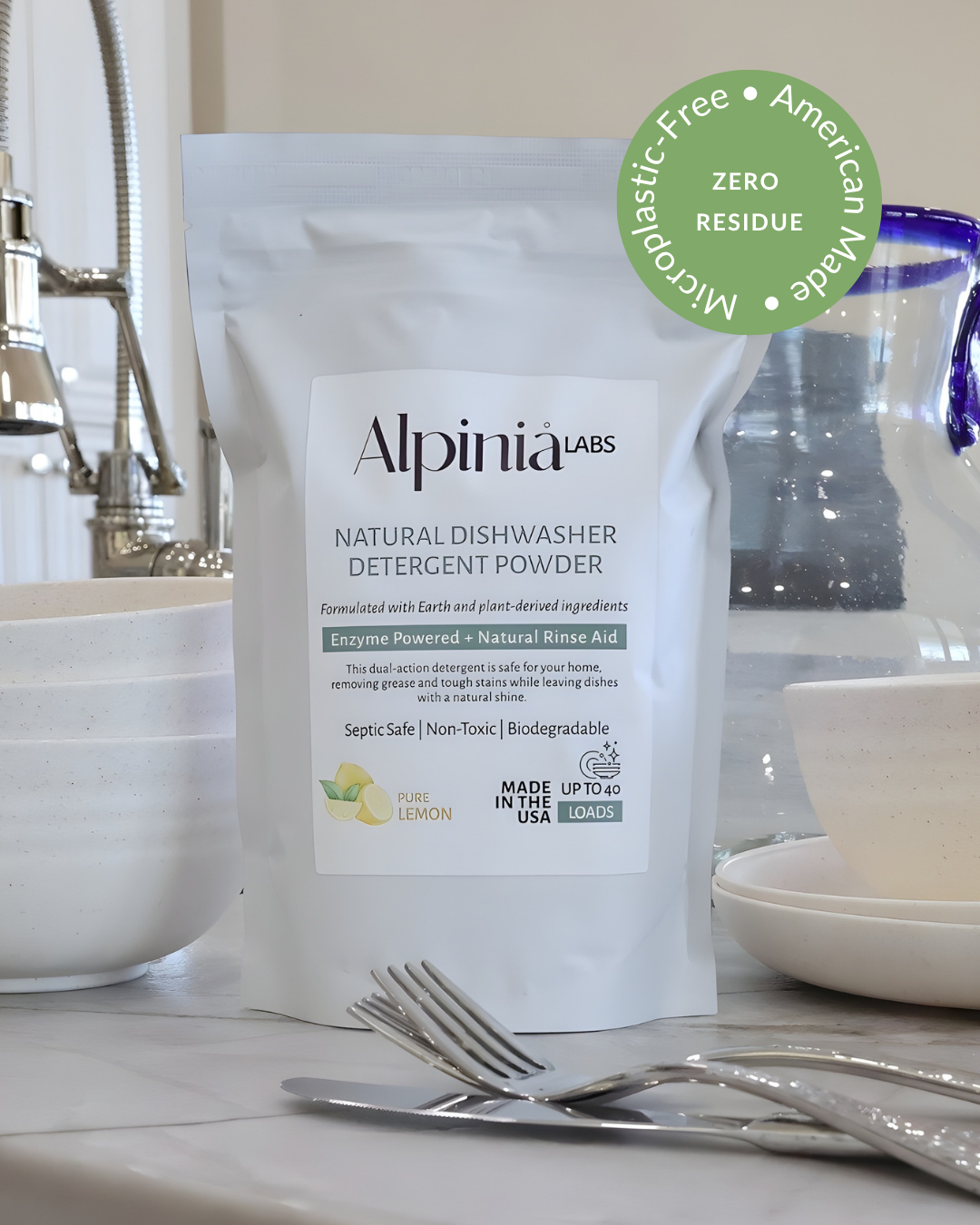 Powerful Natural Dishwasher Detergent with Bioenzymes